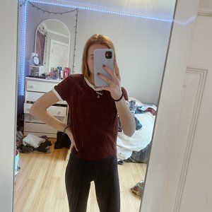 USED DIVIDED (H&M) Maroon T-Shirt. Size Small.